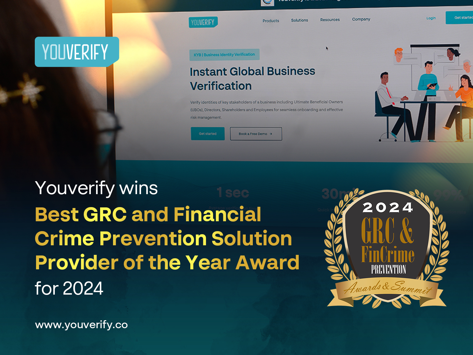 Youverify Wins Prestigious GRC and Fincrime Award for Best GRC